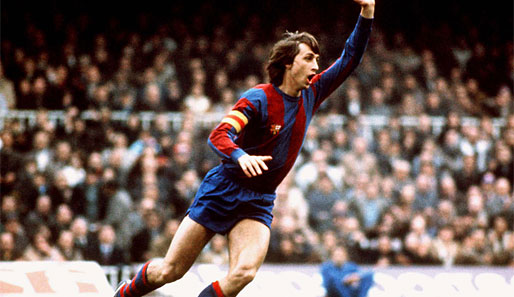 Johann Cruyff spielte von 1973 bis 1978 beim FC Barcelona - natürlich mit freier Brust