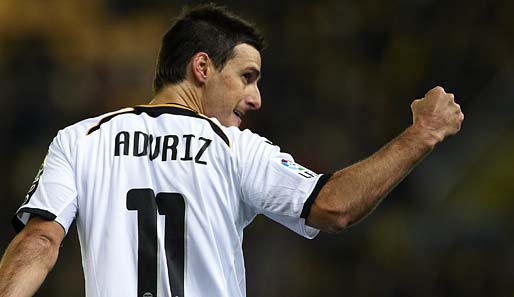 Aritz Aduriz traf in der 25. Minute zum 1:0 für den FC Valencia