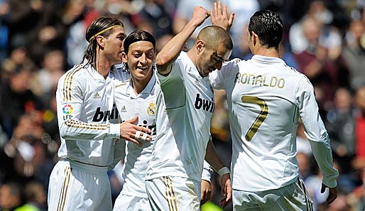 Der neue spanische Meister: Real Madrid (mit Ramos, Özil, Benzema, Ronaldo, v.l.)