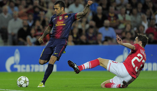 Dani Alves kam in der laufenden Primera-Division-Saison sechs Mal für Barca zum Einsatz