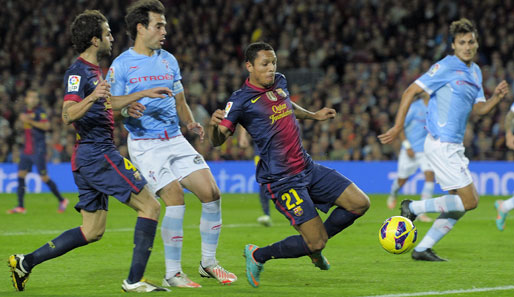 Erzielte erst das 1:0, musst danach aber mit einer Muskelverletzung ausgewechselt werden: Barcas Adriano (M.)