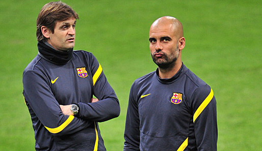 Tito Vilanova (l.) war von 2007 bis 2012 der Assistent von Barca-Chefcoach Pep Guardiola (r.)