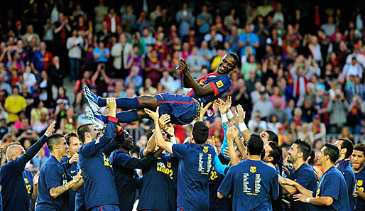Beim FC Barcelona hat Eric Abidal am Samstag einen emotionalen Abschied gefeiert