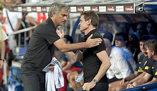 So friedlich war es selten zwischen Jose Mourinho (l.) und Tito Vilanova