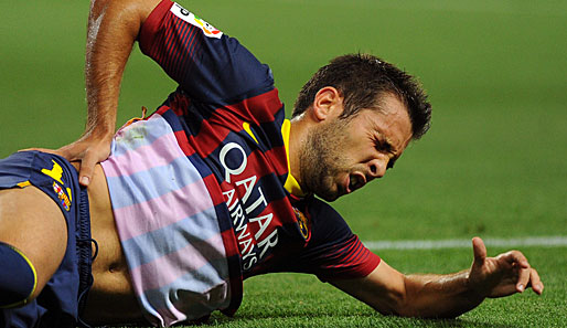 Jordi Alba vom FC Barcelona hat sich einen Muskelfaserriss zugezogen