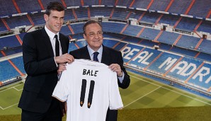Schnäppchen! Florentino Perez (r.) musste doch nur 91 Mio. Euro für Gareth Bale (l.) bezahlen