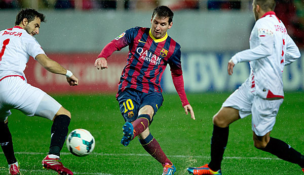 Lionel Messi traf in Sevilla gleich doppelt für Barcelona
