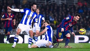 Lionel Messi (r.) stand gegen San Sebastian nur 45 Minuten auf dem Platz