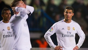 Entsetzen bei Danilo, Ramos und Ronaldo (v.l.) über die Pleite in Villarreal