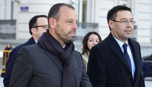 Sandro Rosell und Joseph Maria Bartomeu verlassen das Gerichtsgebäude