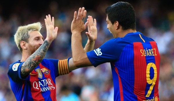 Lionel Messi und Luis Suarez hatten am 1. Spieltag ihren Spaß