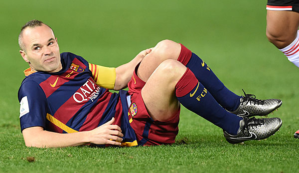 Andres Iniesta wird wegen einer Knieverletzung etwa zwei Wochen ausfallen