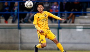 Seung-Woo Lee kam bislang für den FC Barcelona neunmal in der UEFA Youth League zum Einsatz
