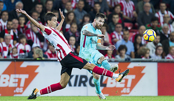 Lionel Messi holt gegen Bilbao aus zum Schuss
