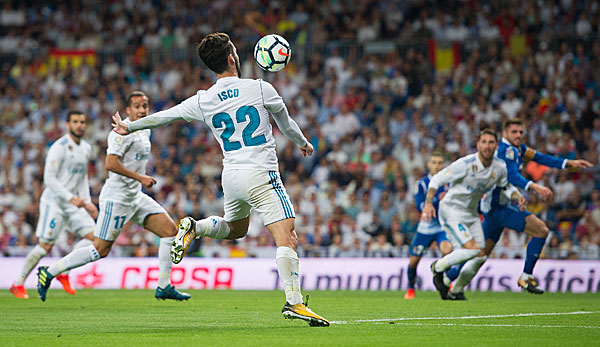 Während Cristiano Ronaldo in der Liga noch immer unter seiner Torflaute leidet, avancierte Isco mit einem Doppelpack gegen Espanyol zum Matchwinner