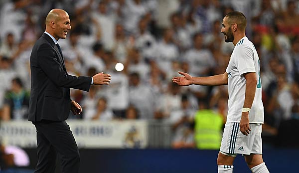 Zinedine Zidane trainiert Karim Benzema bei Real Madrid