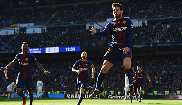 Lionel Messi feiert sein Tor beim El Clasico