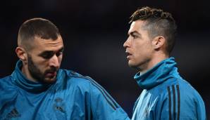 Spielten neun Jahre zusammen bei Real Madrid: Karim Benzema und Cristiano Ronaldo.