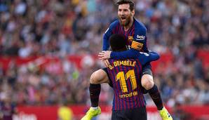 Lionel Messi sicherte dem FC Barcelona durch seinen Dreierpack in Sevilla einen Sieg.
