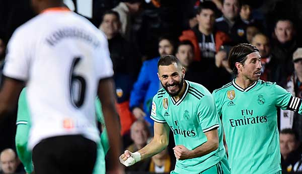 Der Retter in der Not: Karim Benzema traf in der fünften Minute der Nachspielzeit zum 1:1 für Real Madrid gegen Valencia.