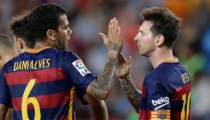 PLATZ 2: Dani Alves - 42 Assists in 349 gemeinsamen Spielen mit Messi.
