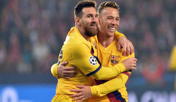 Spielen seit 2019 gemeinsam für den FC Barcelona: Lionel Messi und Arthur.