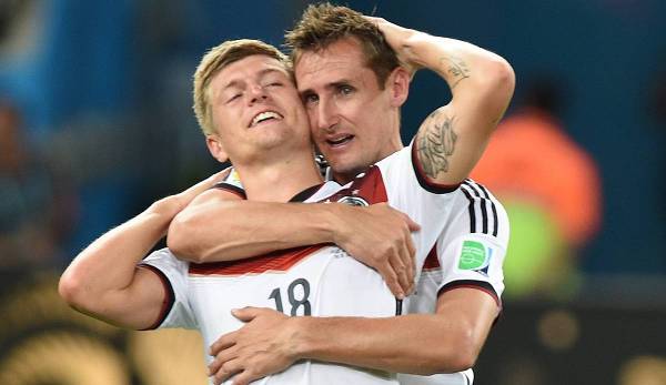 Toni Kroos und Miroslav Klose gewannen 2014 in Brasilien die WM mit dem DFB-Team.