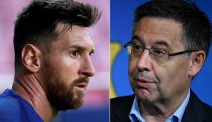 Lionel Messi und Josep Maria Bartomeu.