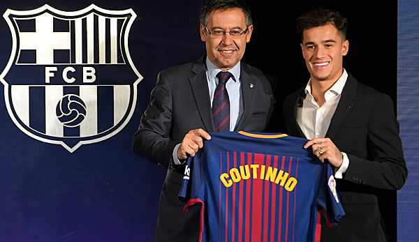 Da war noch alles gut: Philippe Coutinho bei seiner Barca-Vorstellung als drittteuerster Transfer der Welt.