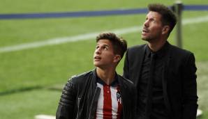 Diego Simeone und sein Sohn Giuliano, der mittlerweile unter seinem Vater bei Atletico spielt.
