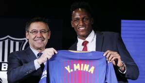 Für Aufsehen sorgte zu Beginn vor allem seine Ausstiegsklausel, die damals von Barcelona auf 100 Millionen Euro angesetzt wurde. Bis zum Saisonende konnte sich Mina insbesondere gegen Gerard Pique und Samuel Umtiti nicht durchsetzen.
