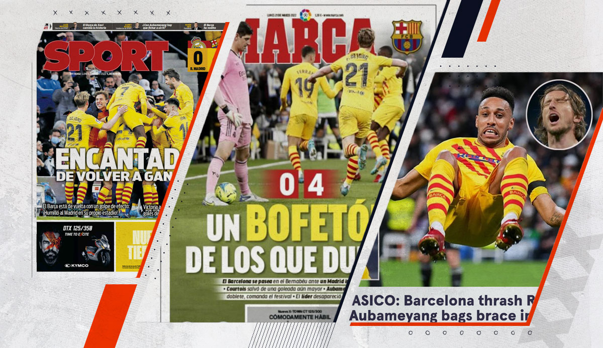 Der FC Barcelona ist zurück! Die Katalanen gewannen mit 4:0 bei Real Madrid. Entsprechend schlecht kamen die Königlichen bei der internationalen Presse weg. SPOX zeigt die besten Reaktionen.
