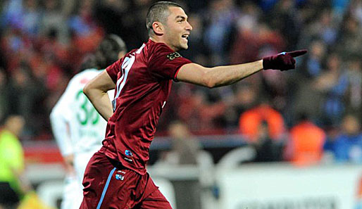 Burak Yilmaz erzielte für Trabzonspor das entscheidende Tor gegen Vorjahresmeister Bursa
