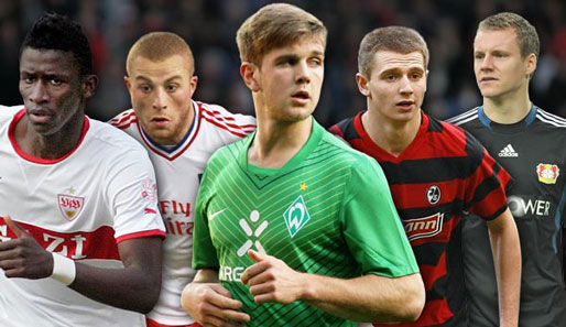 Fünf Bundesliga-Debütanten: Rüdiger, Töre, Füllkrug, Höhn und Leno (v.l.)