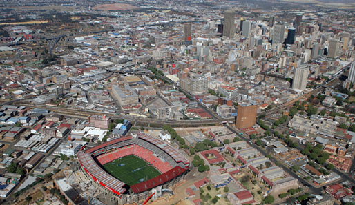 Ein Blick nach Johannesburg. Der Ellis Park ist eines von zwei WM-Stadien der Millionenmetropole