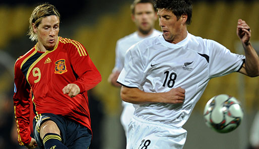 Fernando Torres (l.) erzielte beim 5:0 gegen Neuseeland ein Hattrick