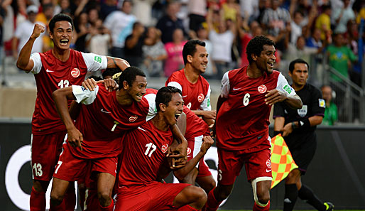 Nach dem Treffer gegen Nigeria haben die Kicker Tahitis Blut geleckt