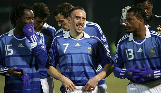 Franck Ribery (Mitte) war für Frankreich der Matchwinner gegen Litauen