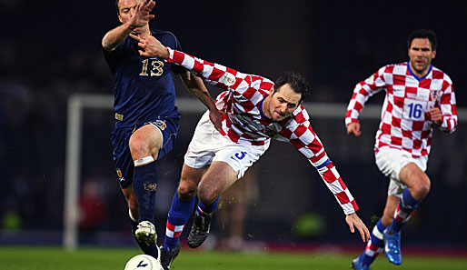 Der Hoffenheimer Joe Simunic (M.) trug 70 Mal das Trikot der kroatischen Nationalmannschaft