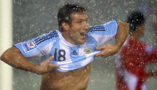 Argentiniens Held im strömenden Regen: Stürmer Martin Palermo