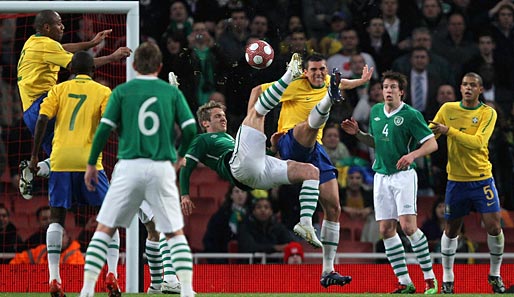 Brasiliens Selecao um Lucio und Maicon schoss gegen Irland zwei Tore