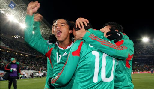 Die mexikanischen Spieler haben mit dem Sieg gegen Frankreich eine große Euphorie ausgelöst