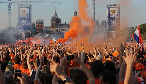 Eine Hauptstadt in orange: Amsterdam während des WM-Finals gegen Spanien