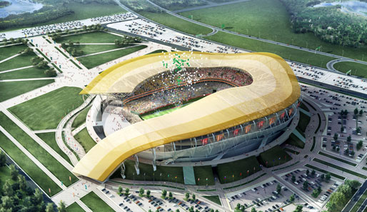 Die Vorlage für das Stadion in Rostow bei der WM 2018 in Russland