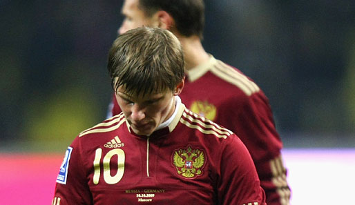 Andrei Arschawin bestritt gegen Slowenien sein 46 Länderspiel (14 Tore) für Russland