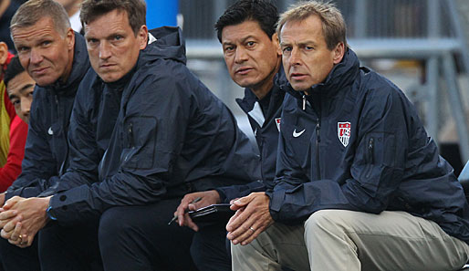 Jürgen Klinsmann (r.) musste gegen Jamaika eine Niederlage seines Teams hinnehmen