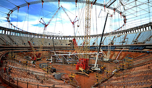 Das WM-Stadion in Brasilia ist derzeit noch eine große Baustelle