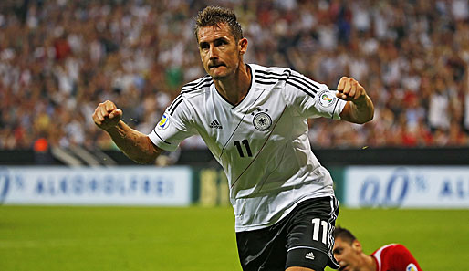 Mit einem Tor im Spiel gegen die Färöer kann Miroslav Klose DFB-Rekordtorschütze werden