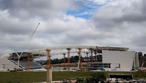 Die WM-Arena in Sao Paulo liegt hinter dem Zeitplan zurück
