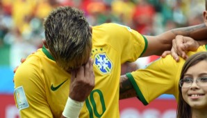 Neymar ließ nach dem Erklingen der Nationalhymne seinen Gefühlen freien Lauf